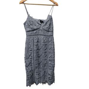 Bardot Crochet Sky Blue A-Line Mini Dress Size 8 Medium